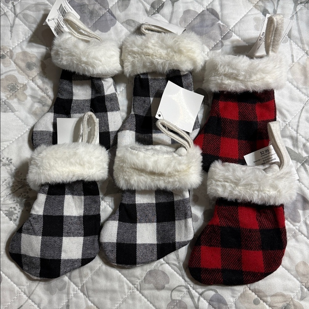 Nwt Plaid mini Christmas Stockings